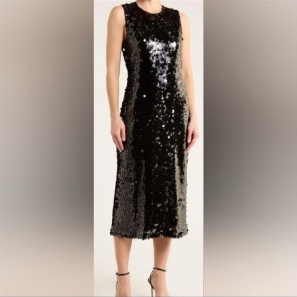 x CHÉRIE MADELEINE Danse Sequin Sleeveless Midi Dress Size XS NWOT